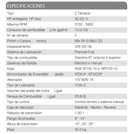 MOTOR TOHATSU 30 HP H EPL