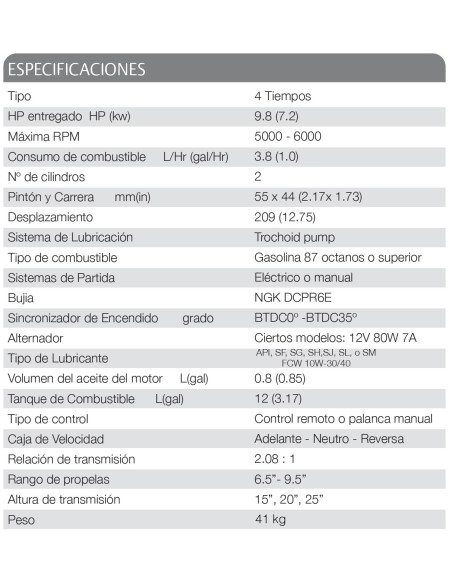 MOTOR TOHATSU MFS 9.8 HP  B EFTS