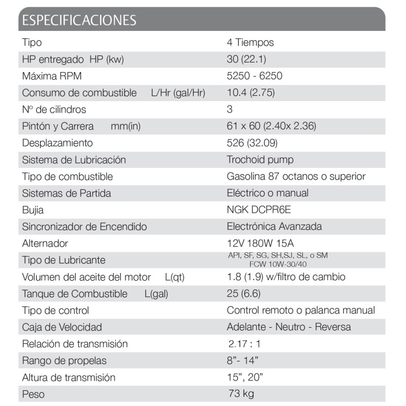 MOTOR TOHATSU MFS 30 HP C EPS