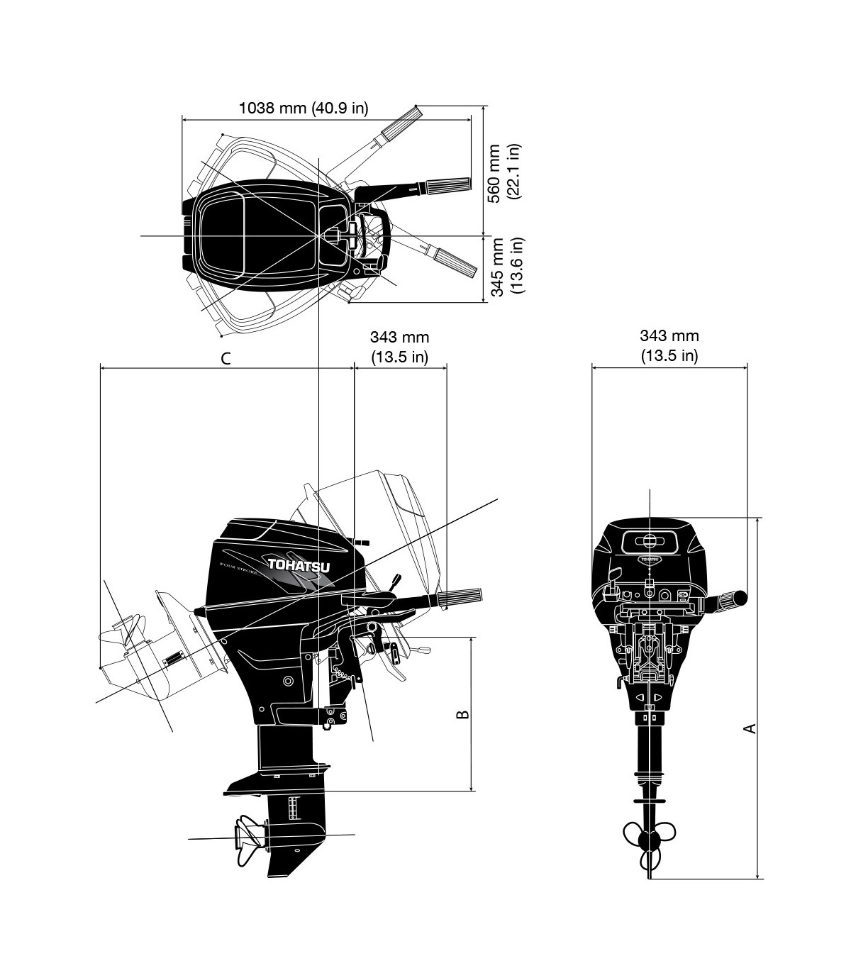 MOTOR TOHATSU MFS 15 HP ES