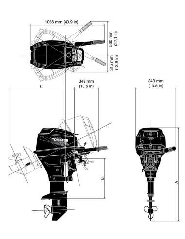 MOTOR TOHATSU MFS 20 HP E EFS