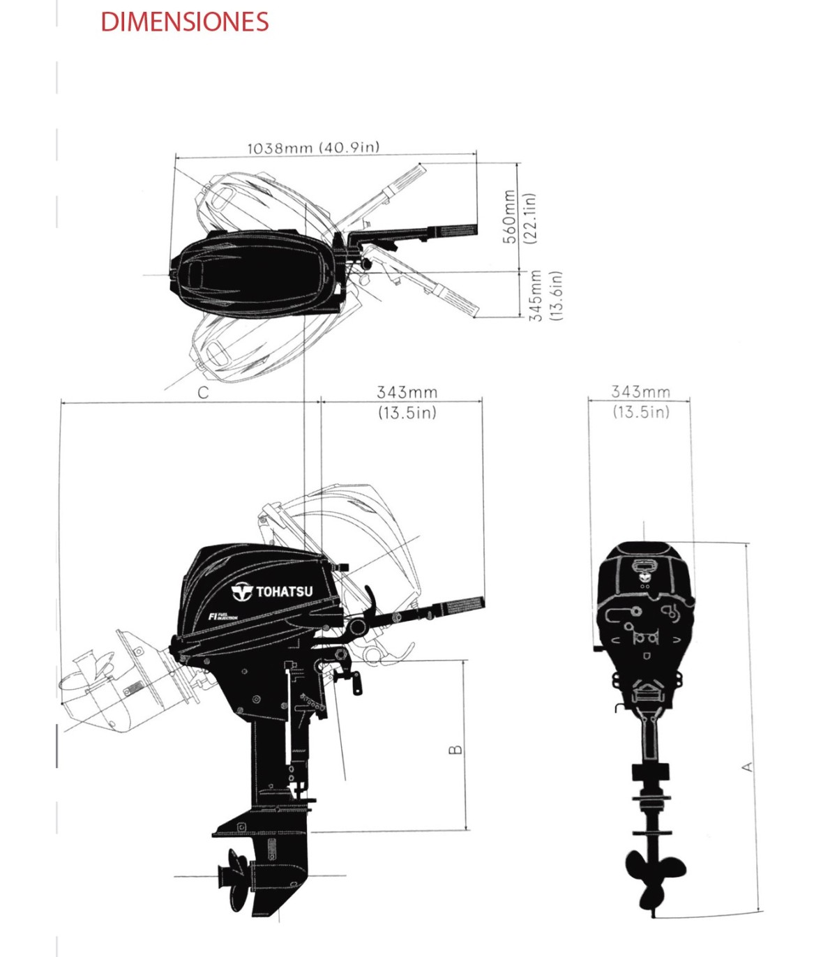 MOTOR TOHATSU MFS 20 HP ES