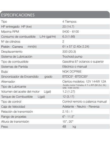 MOTOR TOHATSU MFS 20 HP E EFL