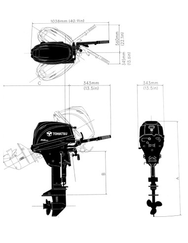 MOTOR TOHATSU MFS 20 HP E EFL