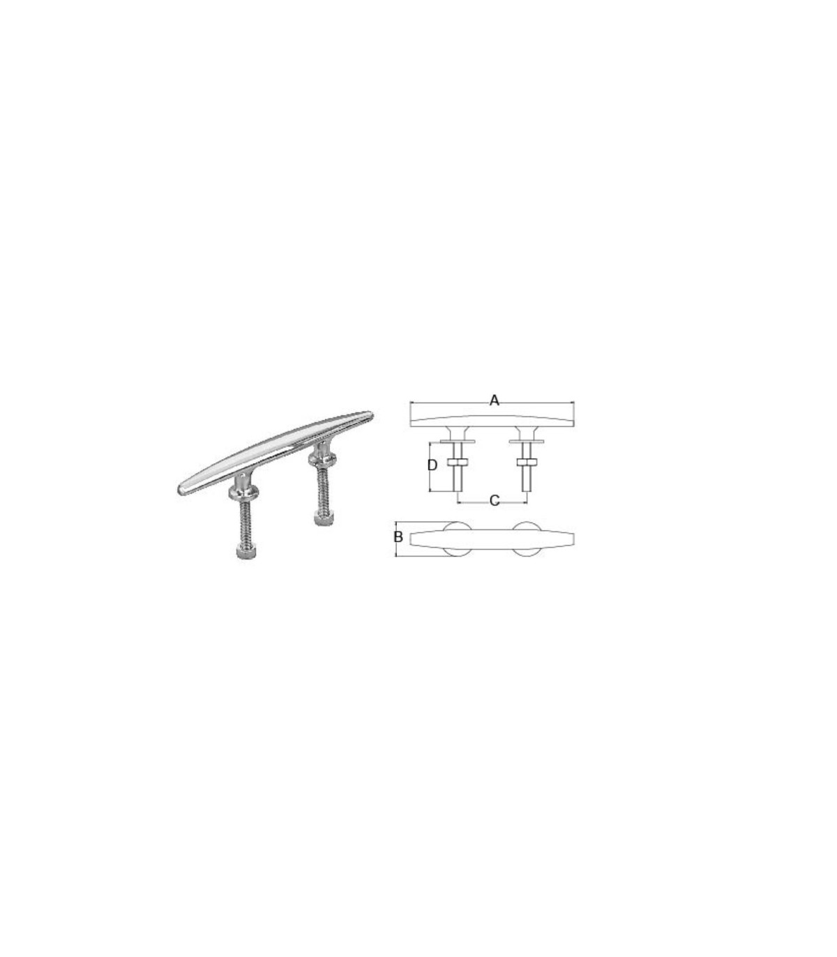 CORNAMUSA ACERO INOX.200mm (210708)